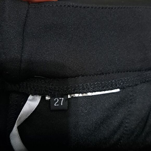 Vega Vesture Pearls Beaded Split Hem Flare Leg Cropped Pants Size 27 Black - Picture 6 of 14